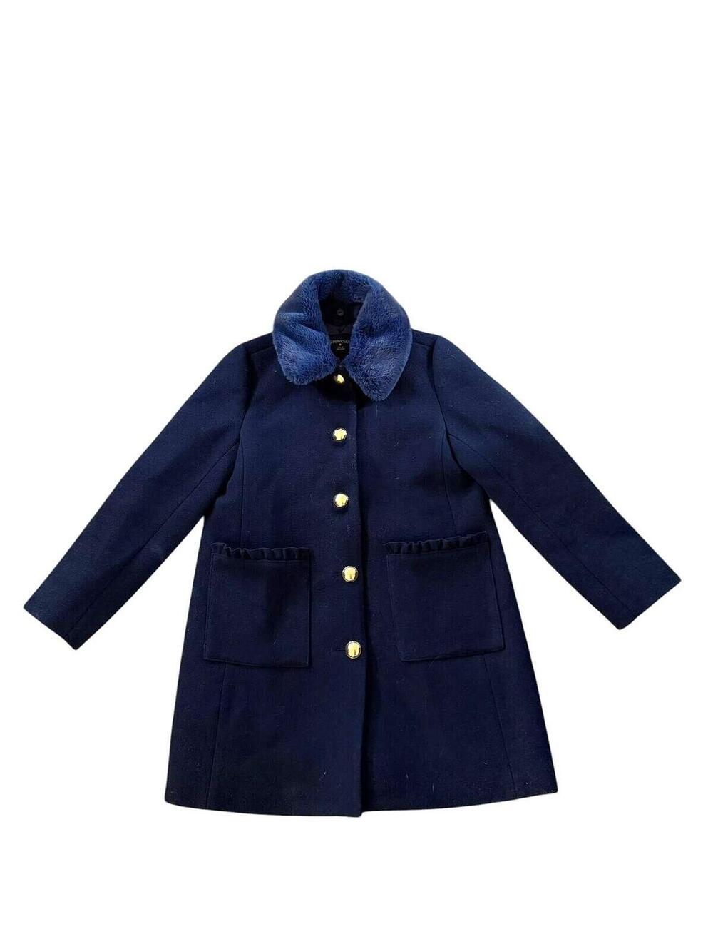Jcrew‎ Crew Girls' Ruffle-Trimmed Wool Coat Size 10